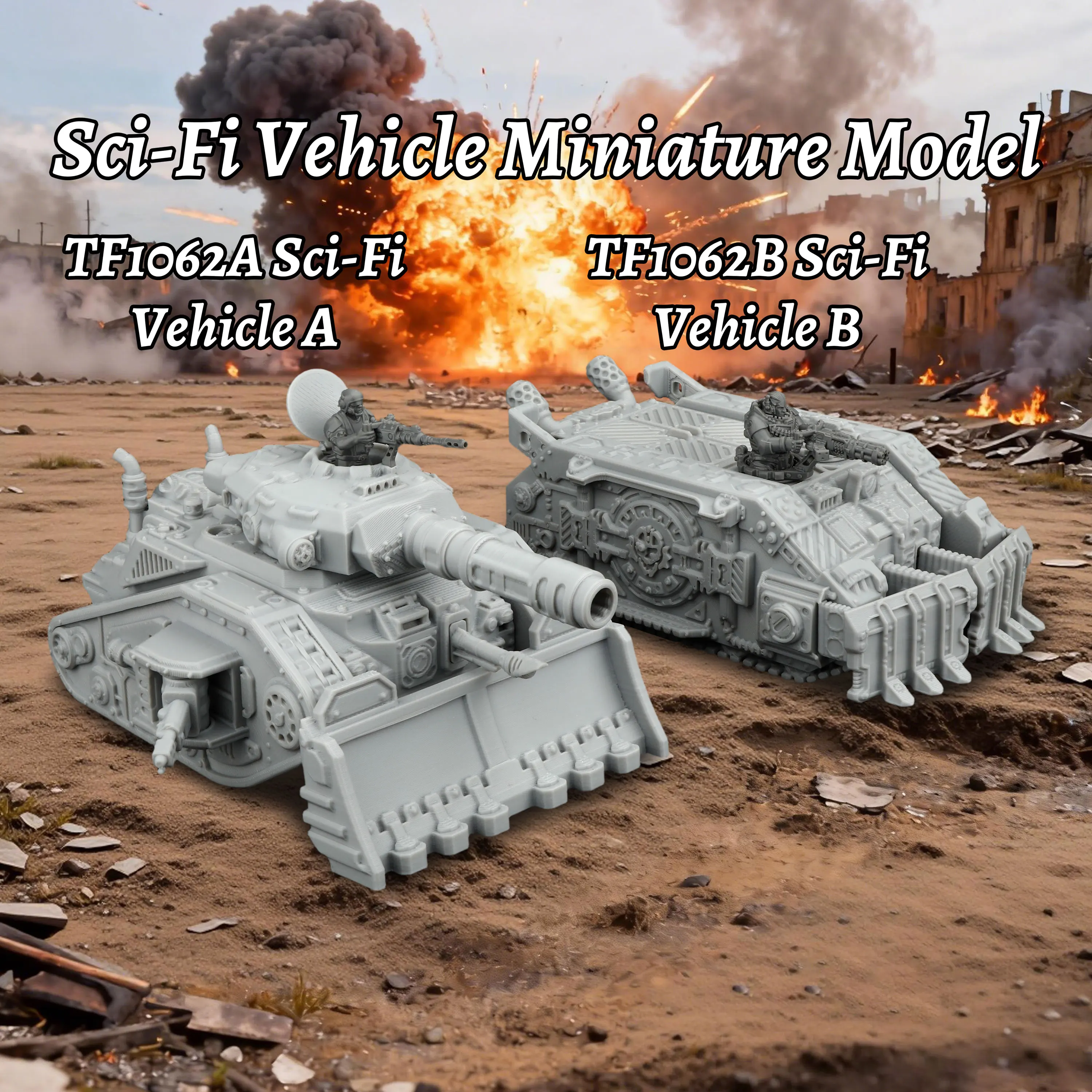 Miniature de véhicule SF – Terrain fantastique et véhicule de transport pour TTRPG, cadeau de présentation pour base extraterrestre et ville futuriste