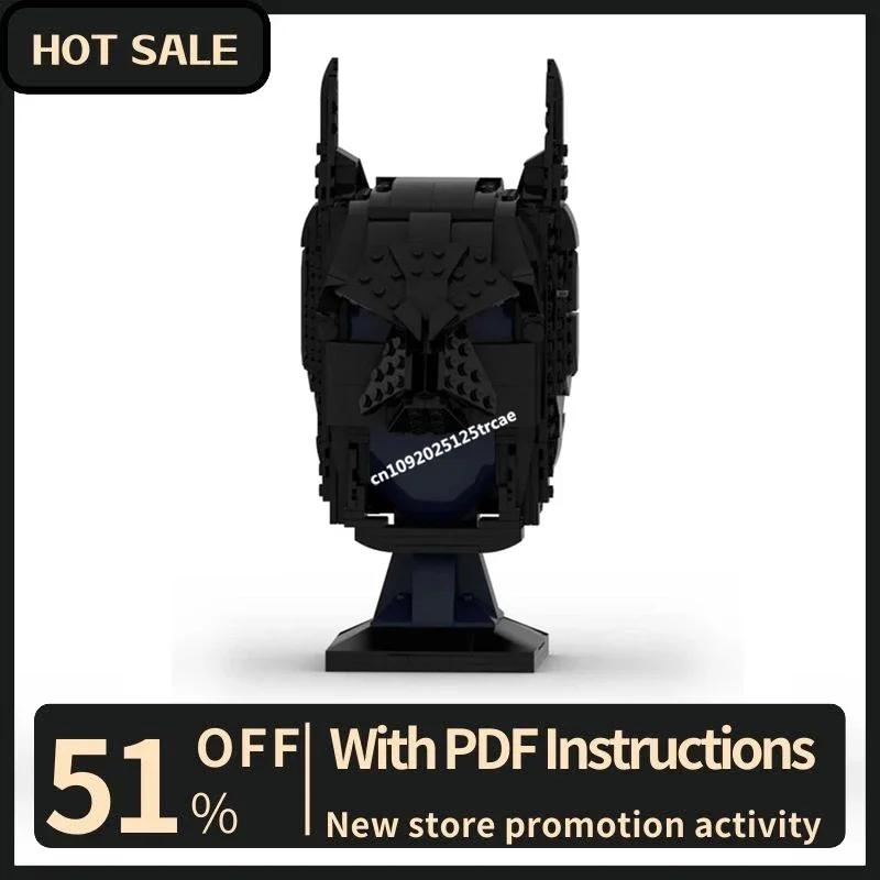 

New 444Pcs Famous Bat Hero Movie Moc Character Mask Head Helmet Building Model Custom Puzzle Diy Creative Idea Toy Birthday Gift