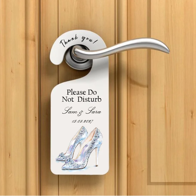 

Custom Wedding Door Hanger Card Bridal Suite Personalized Your Text Logo Bride Name Design Do Not Disturb Sign Hotel Room Sign
