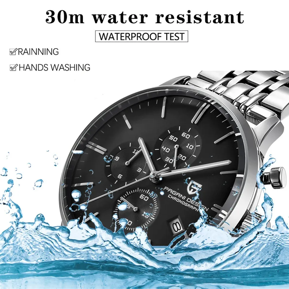 Pagani Design Men\'s Chronograph Watch  Japan VK67 Movt Waterproof Multifunctional Business Sports Quartz Watch Relogio Masculino