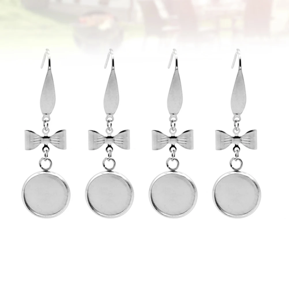 

20 PCS Earring Holder Backs Stainless Steel Base Jewelry Making Turquoise Earrings for Women Tray Pendant Bezels Chains