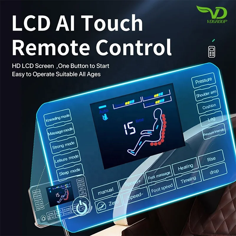High Quality Modern Luxury Shiatsu Smart Electric Massage Chair Zero Gravity Bluetooth Music Full Body Foot Arm Massage Factory