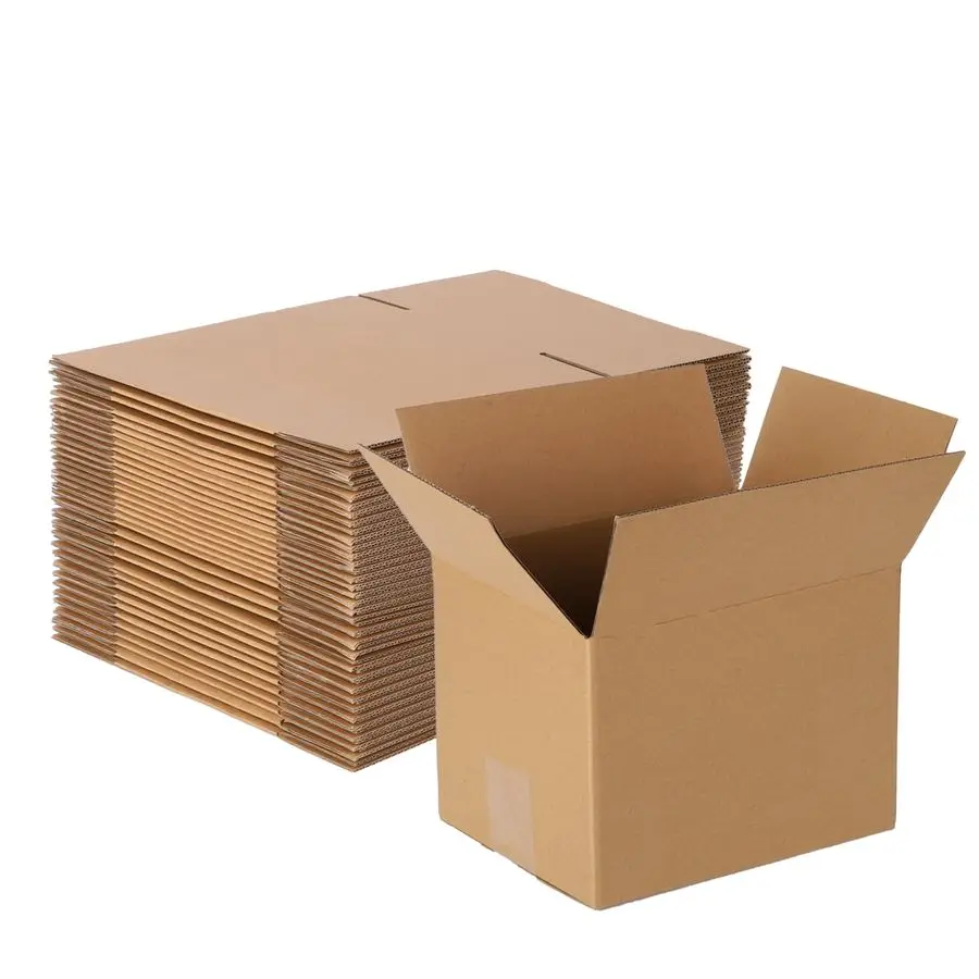 

pack 8x6x6 inch Cardboard Box Mailers, Kraft Corrugated Mailer Cardboard Shipping Boxes For Small Business, Mailing, Packing and