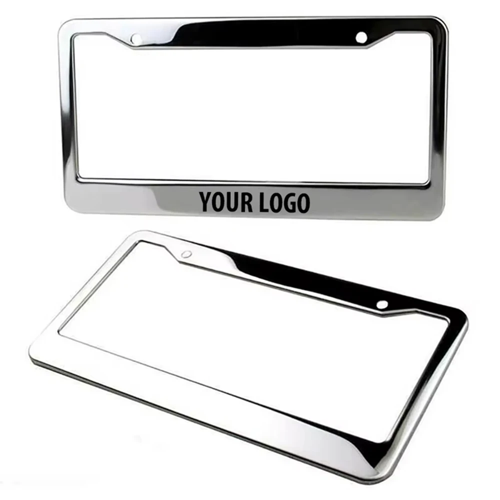 OEM CNC Custom Metal License Plate Frame Engraved Your Logo US Standard Car Number Plate Holder MOQ 1Pc Universal Auto Vehicle