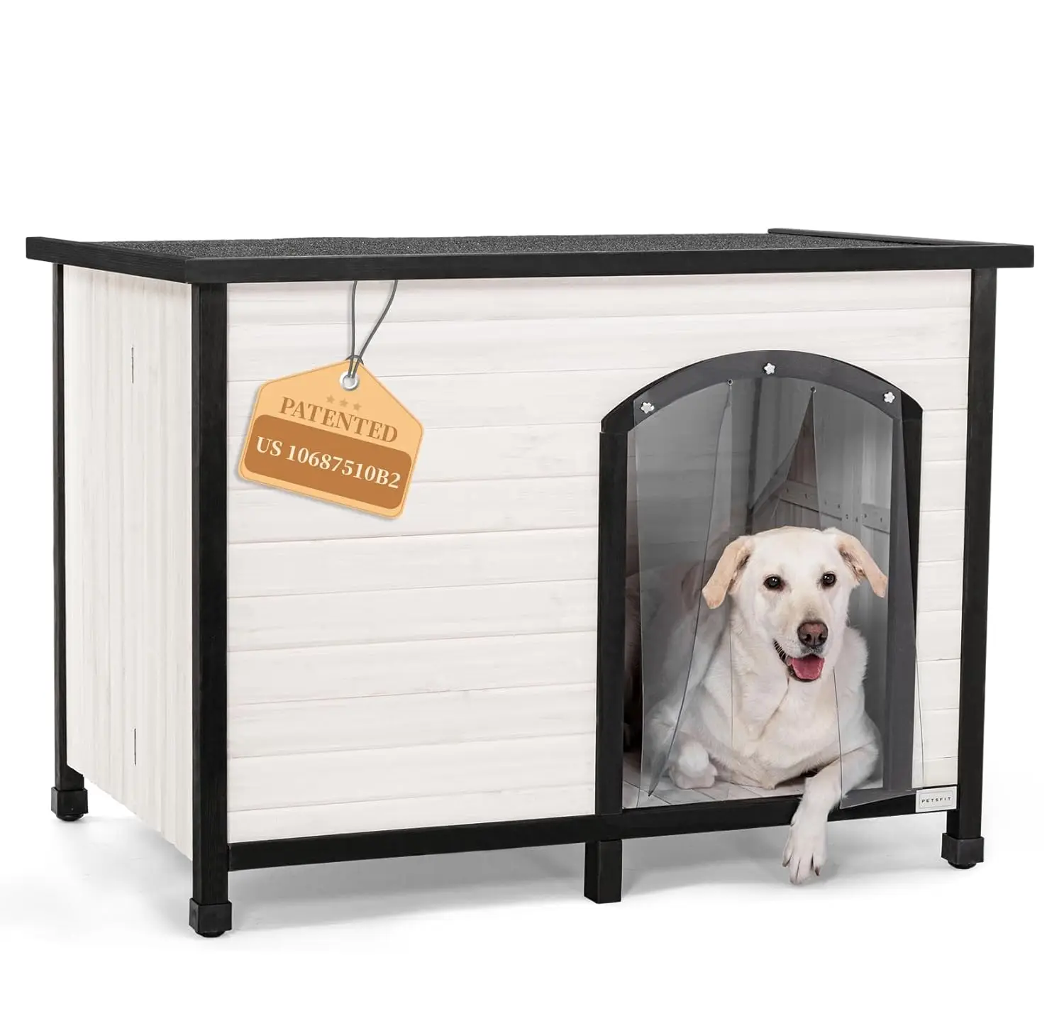 

45.3in Large Folding Weatherproof Outdoor Dog House with Door Flap, Customized