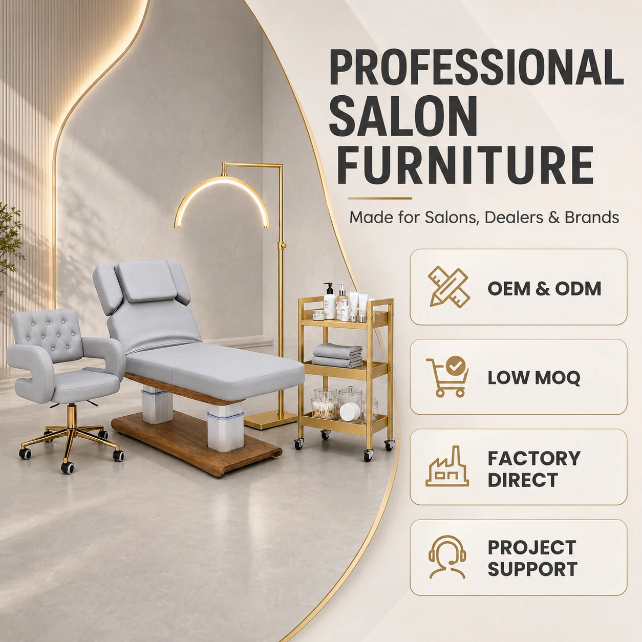 JOXIN Electric Facial Bed with Flip up Armrests High Density Foam and Wired Hand Control for Beauty Salon Furniture Wholesale
