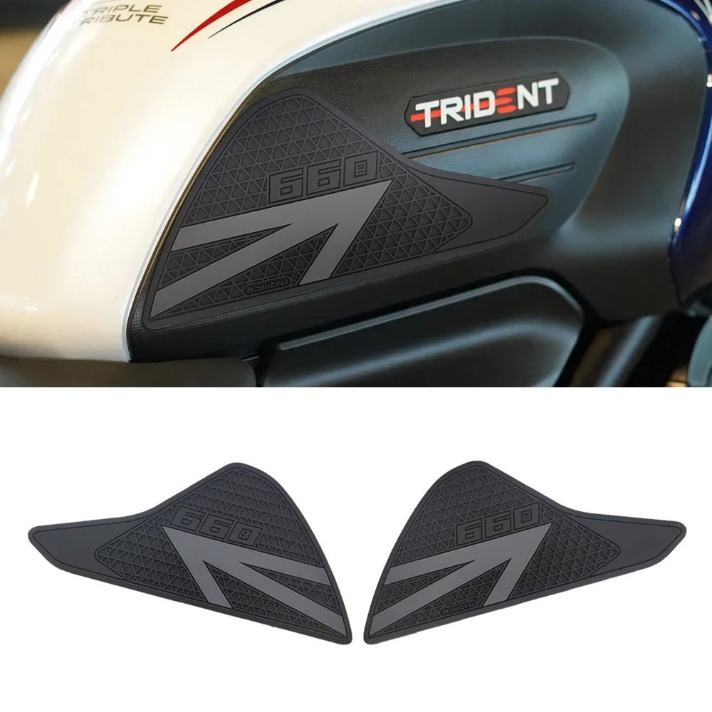For Triumph Trident 660 2021-2025 Motorcycle Fuel Tank Anti-Slip Mat Legs Rubber Protective Sticker Pad Accessories