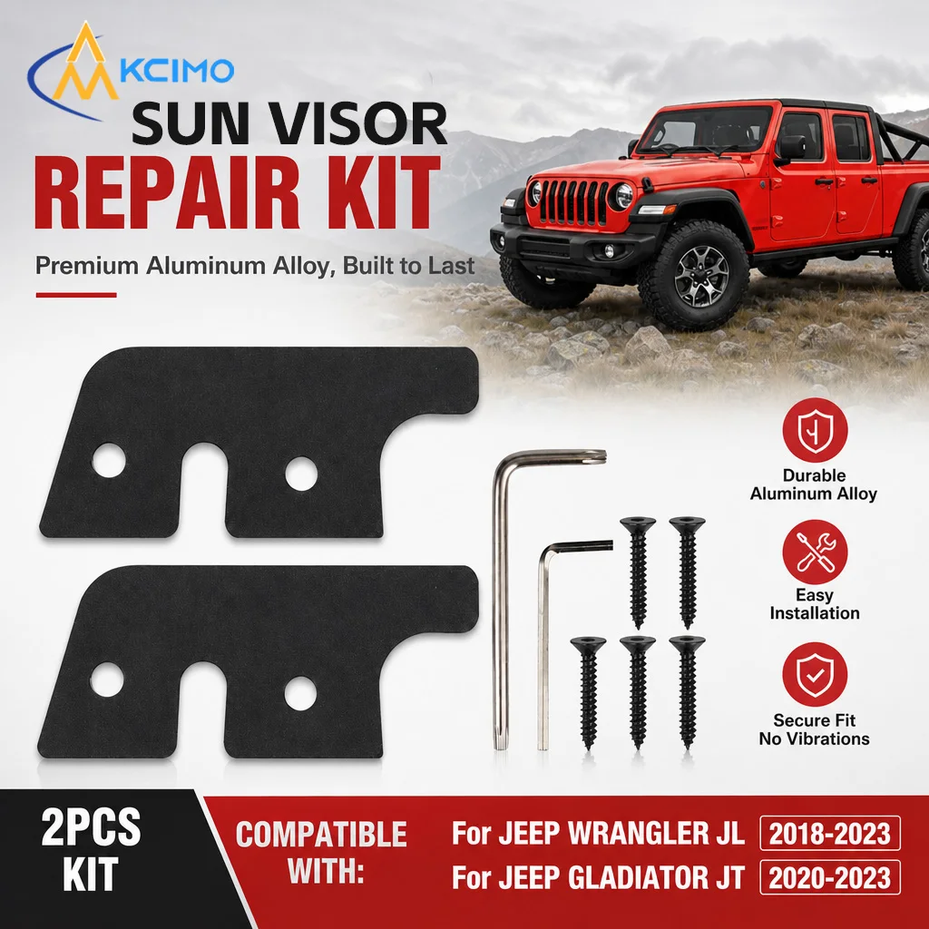 For Jeep Wrangler JK 2018 Wrangler 2018-2023 Gladiator 2020-2023 Sun Visor Reinforce Bracket Kit Aluminum Alloy Repair Parts