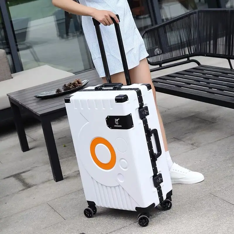 Hot!New Arrival upgrade Fashion Aluminium Frame Rolling Luggage box Women&Men 20 22 24 26 28 Inch Trolley Suitcase Travel Bag