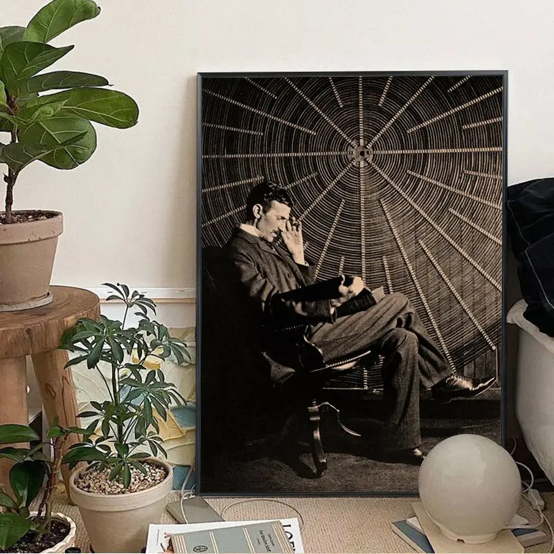 Famous Scientists Nikola Tesla Movie Posters Kraft Paper Prints And Posters Kawaii Room Decor