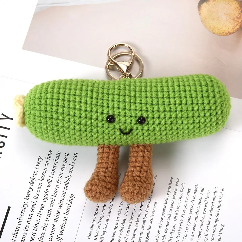 

Игрушечный брелок с тканой серой, кулон, клубничный хлеб, огурец в форме облака, креативное и интересное украшение для рюкзака