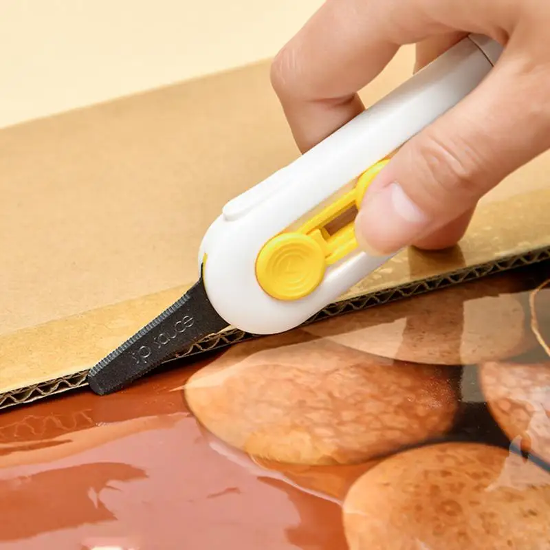 Box Cutter Retractable Mini Box Opener Magnet Box Cutter Retractable Razor Safety Lock Box Cutter For Cartons Cardboard Boxes