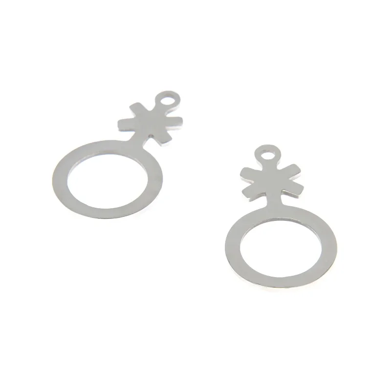 

5pcs/Lot Non-binary Charm Nonbinary Symbol Stainless Steel Pendant 27.5x15.5mm