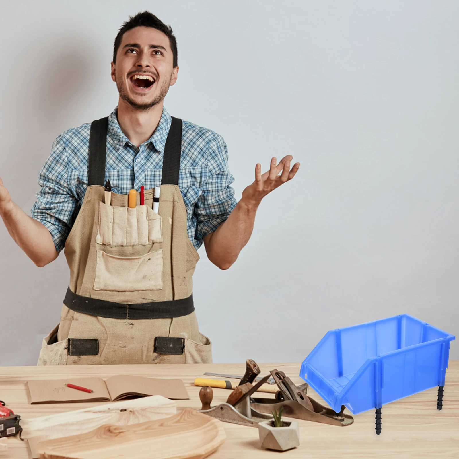 Plastic Tool Boxes Set X- 180x120x80mm Storage Containers Wrench Screwdrivers Home Vehicle Maintenance Nesting Shelf