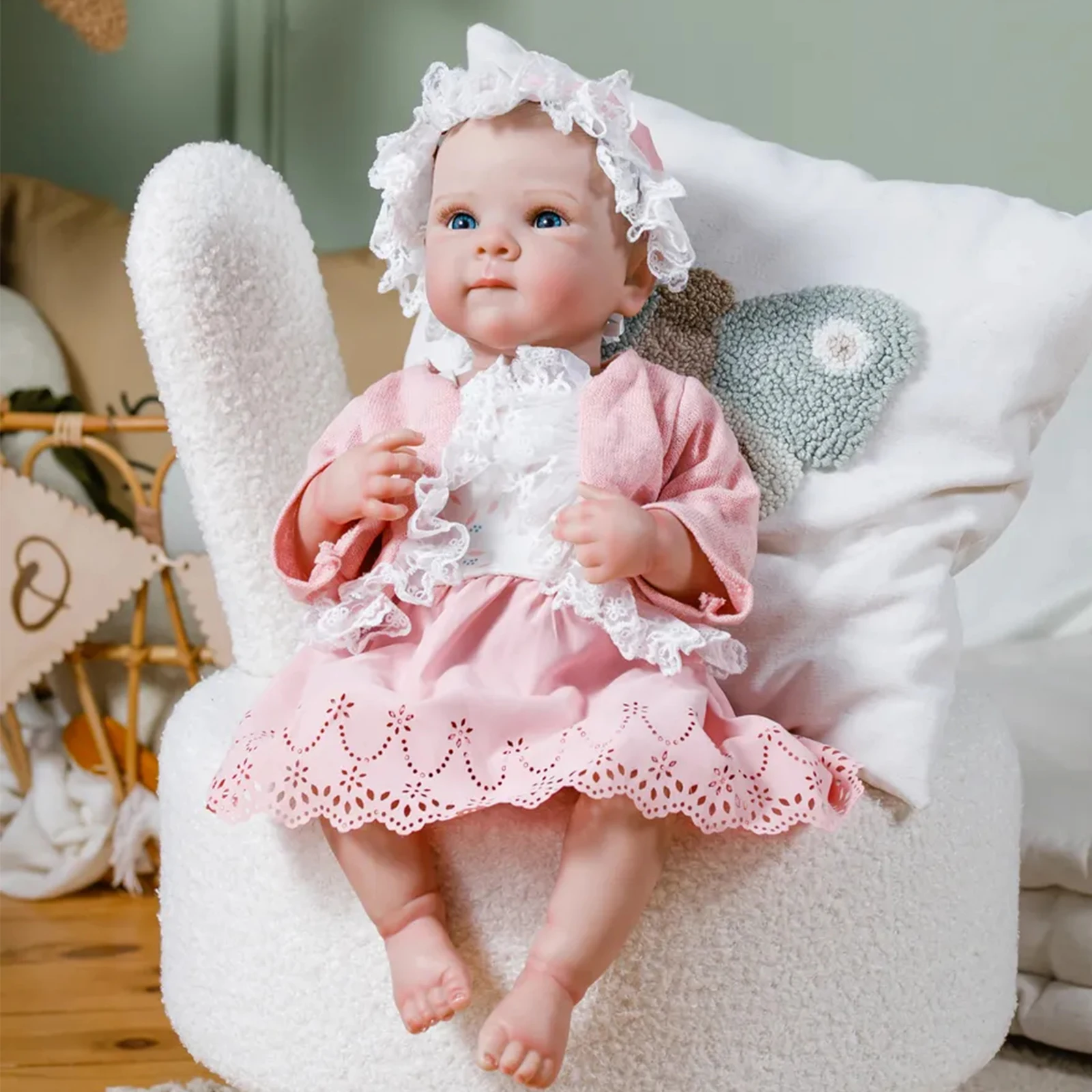 18 Zoll Vollsilikon Vinyl Reborn Puppe Mädchen Bettie mit wasserdicht lebensechte Soft Touch Sammlerstück realistische Kunst Puppe Spielzeug Geschenke