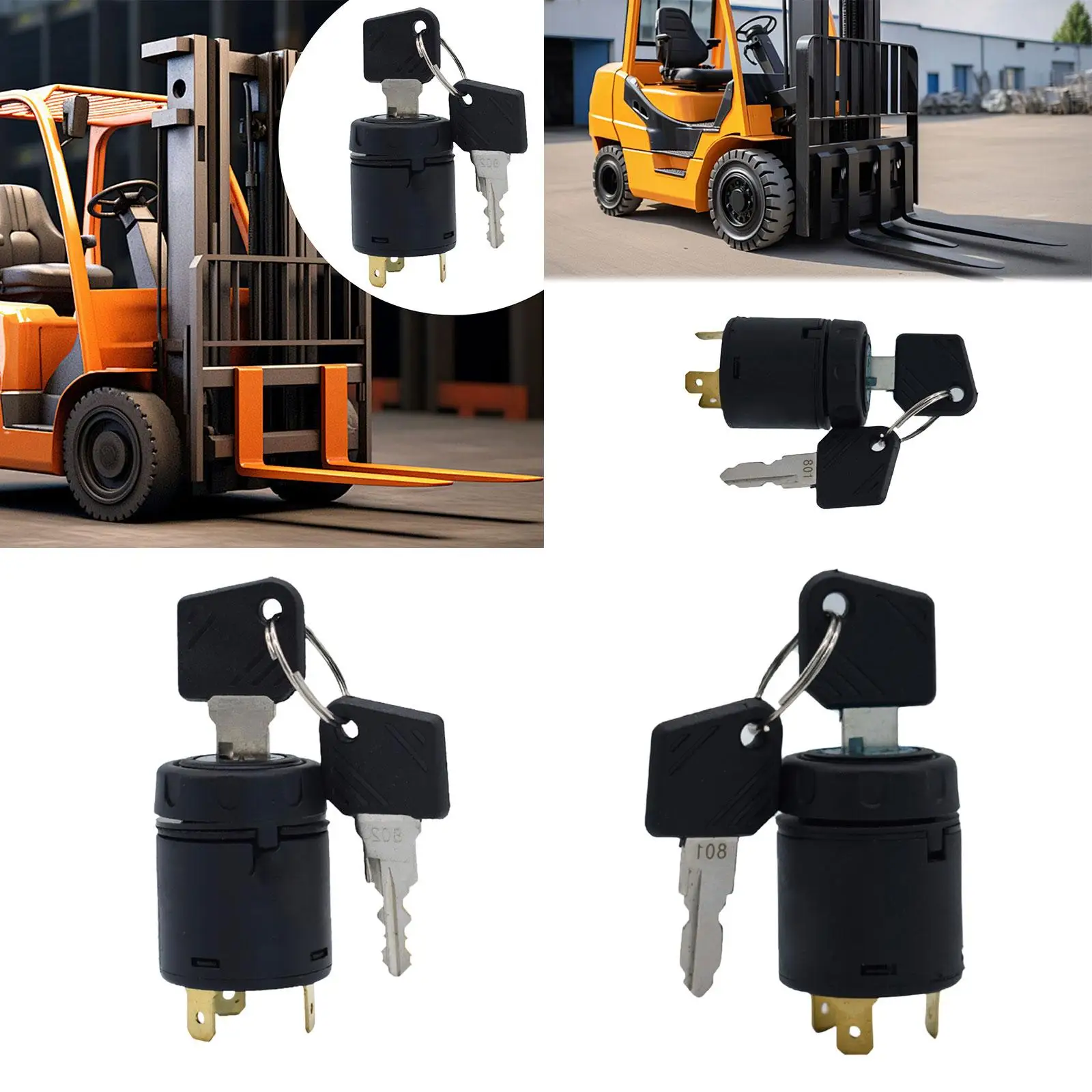 Picture 5: Replacement Forklift Ignition Key Switch Durable Metal Start Switch for Electric Forklift Parts Control and Tractor