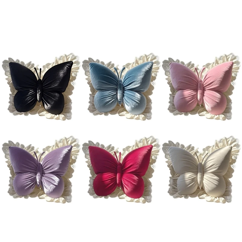 

Elegant Bowknot Cushion With Wing Designs Lace Trimmed Home Decoration Pillow for Women Girls Gift