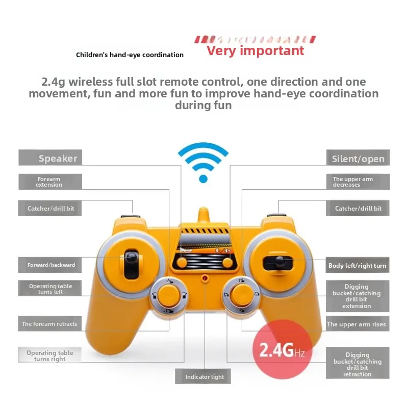 Double E E568 RC Excavator 1/16 17CH Crawler 3in1 Truck Alloy Digger Radio controlled Car Engineering Model Children's Day Gifts
