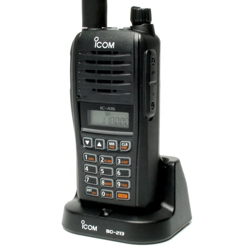 IC-A16 ICOM VHF Air Band Transceptor Rádio Portátil para Comunicação Plana IP54 Rádio Ground To Air com Língua Principal