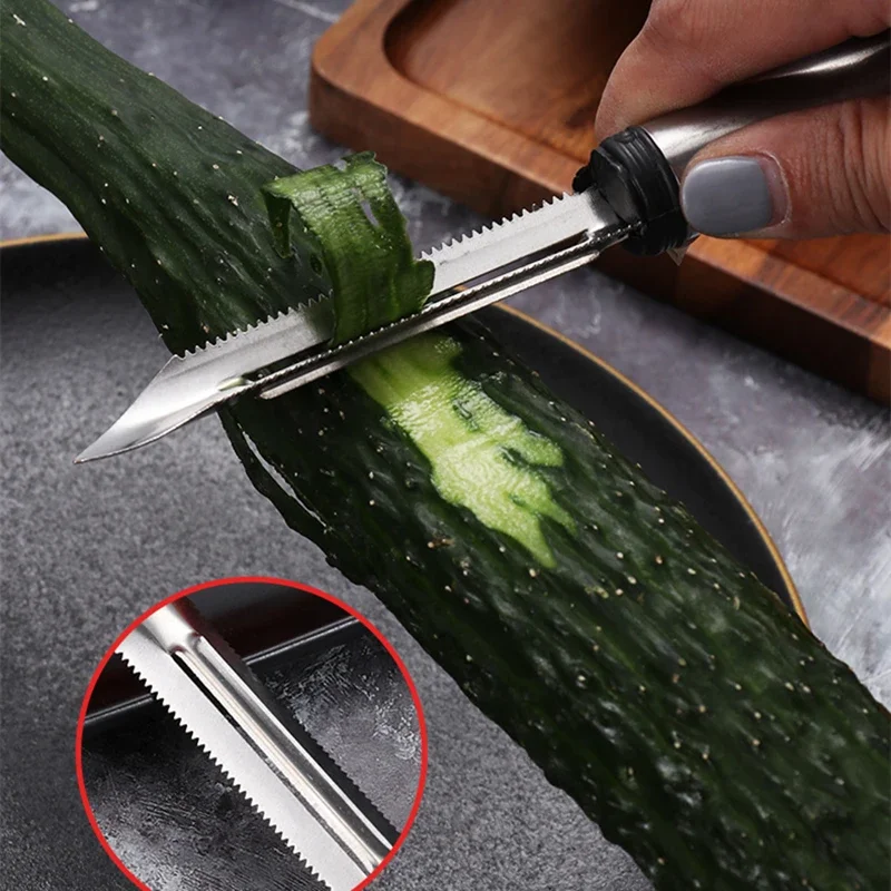 Multi-Function Vegetable Peeler Cutter Stainless Steel  Kitchen Gadgets Pointed Potato Carrot Peeling Knife Sharp Fruit Planer