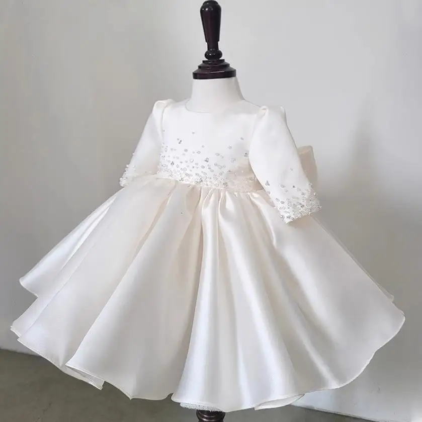 High-End Children\'s Princess Ball Gown Bow Sequines Design Wedding Birthday Baptism Easter Eid Party Girls Dress Vestidos A3284