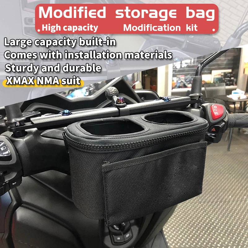 For Yamaha NMAX XMAX TMAX 300 250 155Motorcycle Handlebar Drinking Water Bottle Cage Cup Holder Scooter Cupmounts Storage Bag