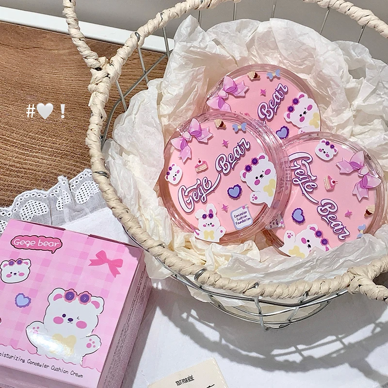 Gege Bear Concealer Kussen Met Navulling - Watermist Hydraterende Dewy Nude Jeugdige Glow $ Onder 10 |   Student-vriendelijk Chinees maken