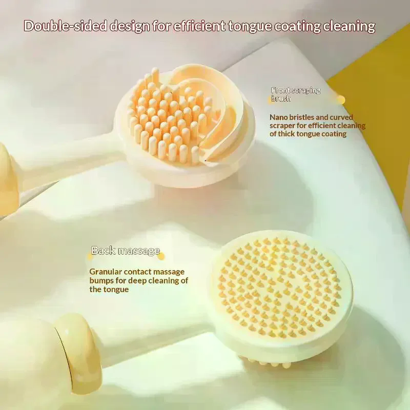 Tongue Scraper With Holder Reduce Bad Breath For Oral Care Tongue Cleaners Tongue Coating Cleaning Tools For Adults Double-side