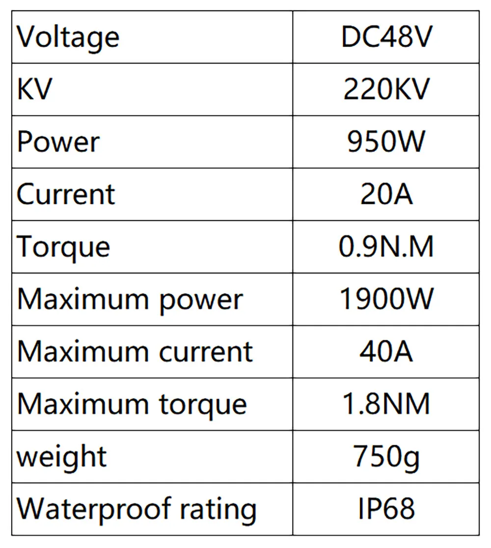 ApisQueen 950W 24V-48V DC bezszczotkowy wewnętrzny 50110 silnik napędzający wirnik do podwodnego sprzętu wodnego