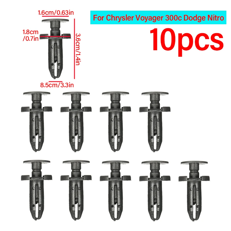 10Pcs Car Front Bumper Grille Buckle Fastener Trim Clip For Chrysler/Ford Chrysler Voyager 300c Dodge Nitro Toyota 6504521