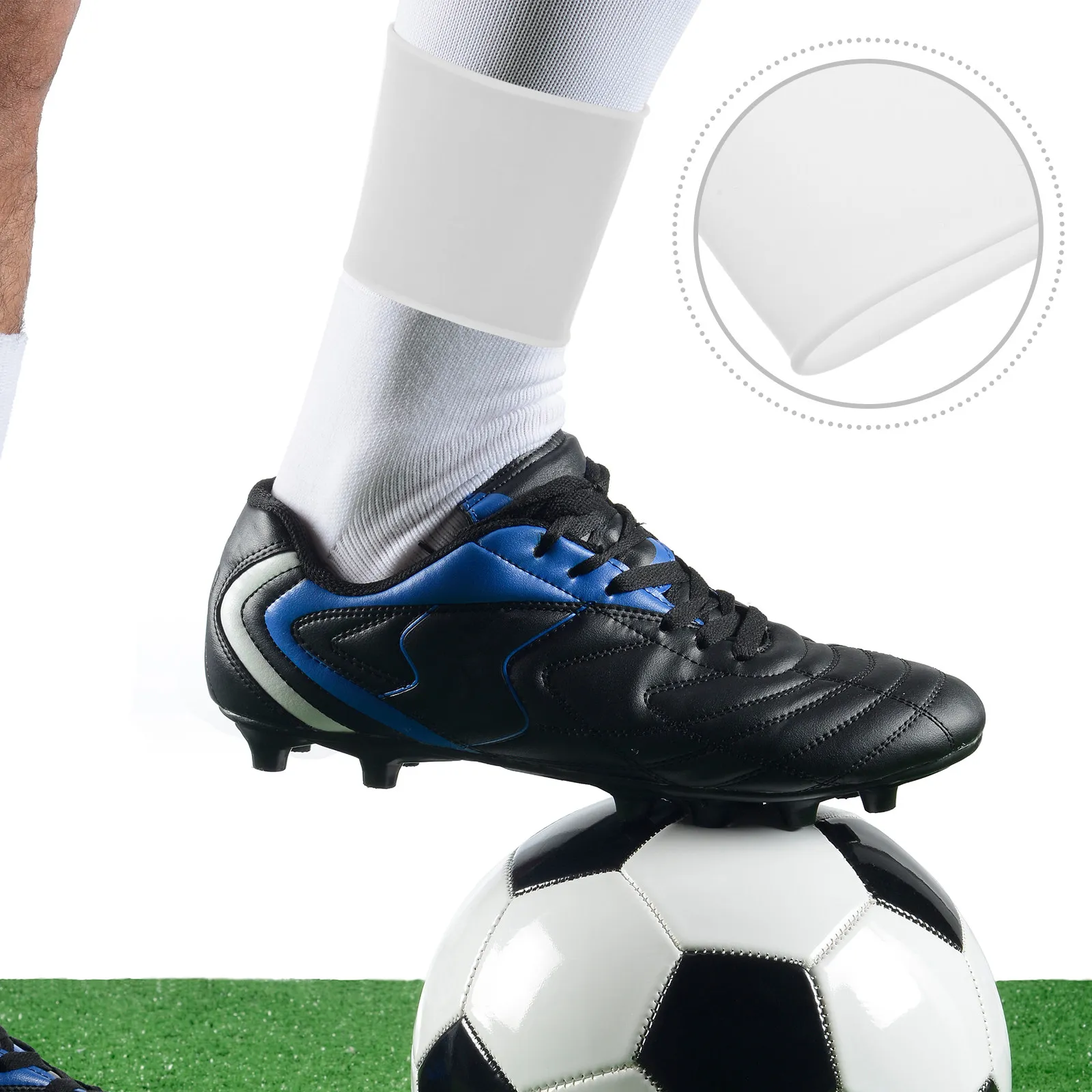 1Pair Soccer Silicone Shin Guard Bands Elastic Soccer Leg Straps Non Slip Protective Shin Pad Holders for Training Football view 3