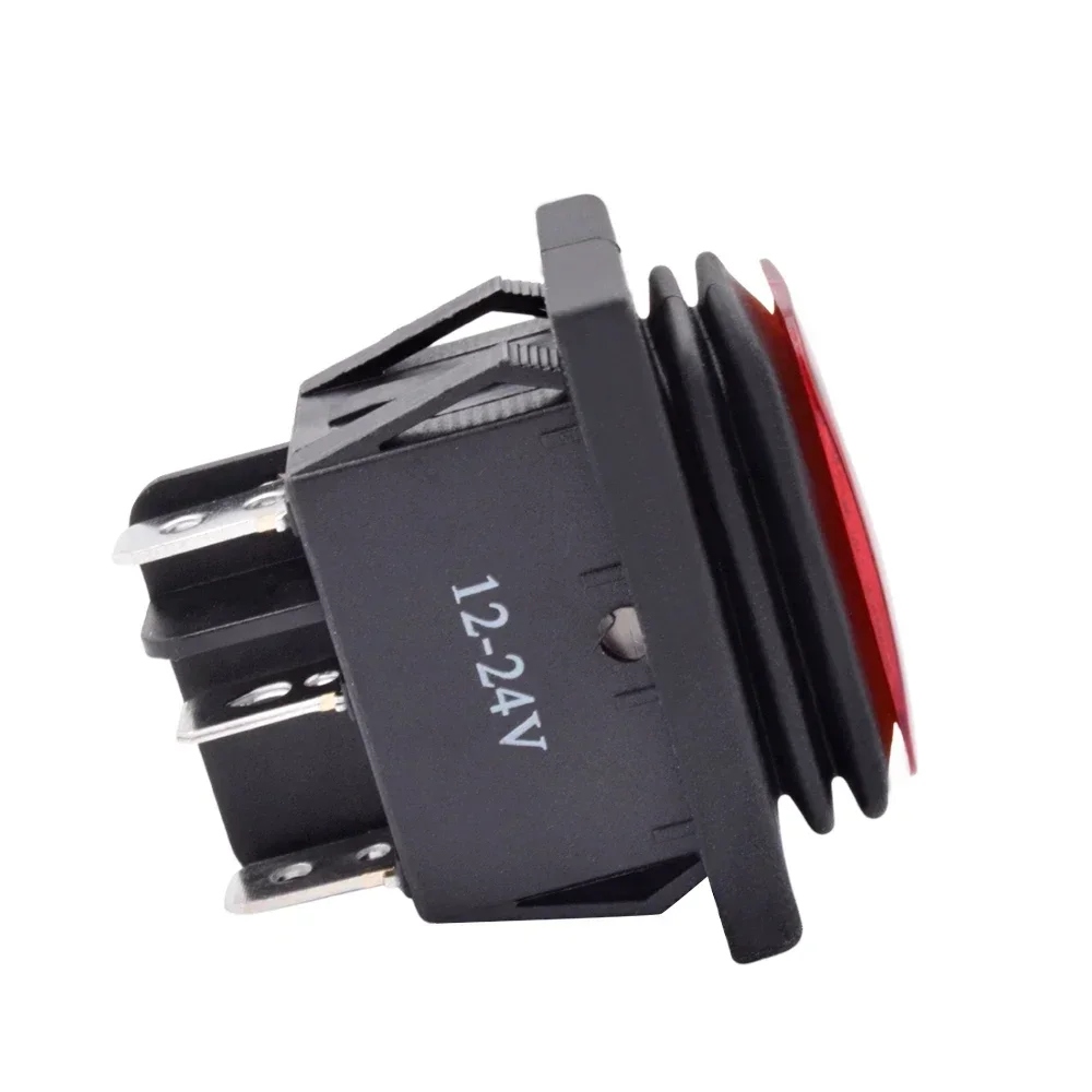 1pc KCD4-203 à prova dwaterproof água 30x22 interruptor rocker 6 pinos travamento 16a 250vac dpdt ligar/desligar 12v 220v vermelho verde led botão de luz interruptor
