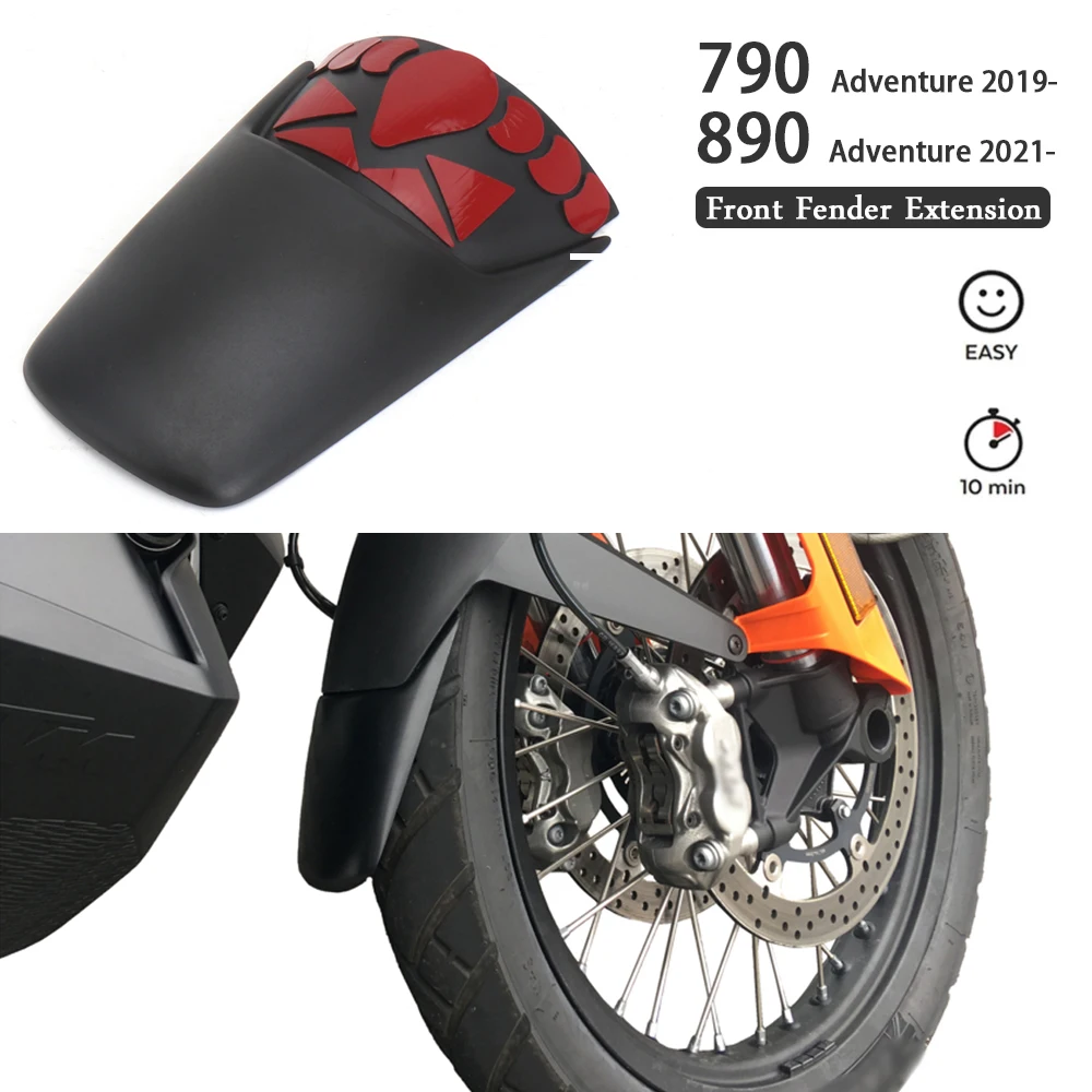 

For 790 Adventure Adv 2019- New Motorcycle Mudguards Front Fender Splash Guard Extension 890 ADVENTURE ADV 2021-