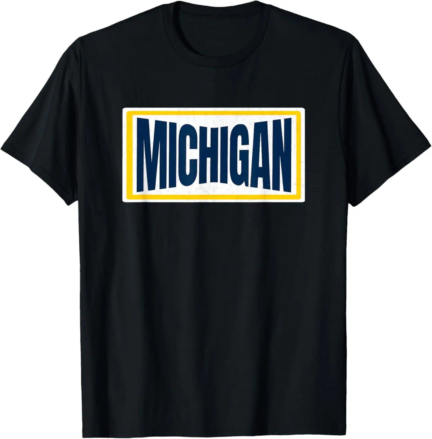 

Michigan Blue/Yellow/White Retro Striped Michigan MI Vintage T-Shirt