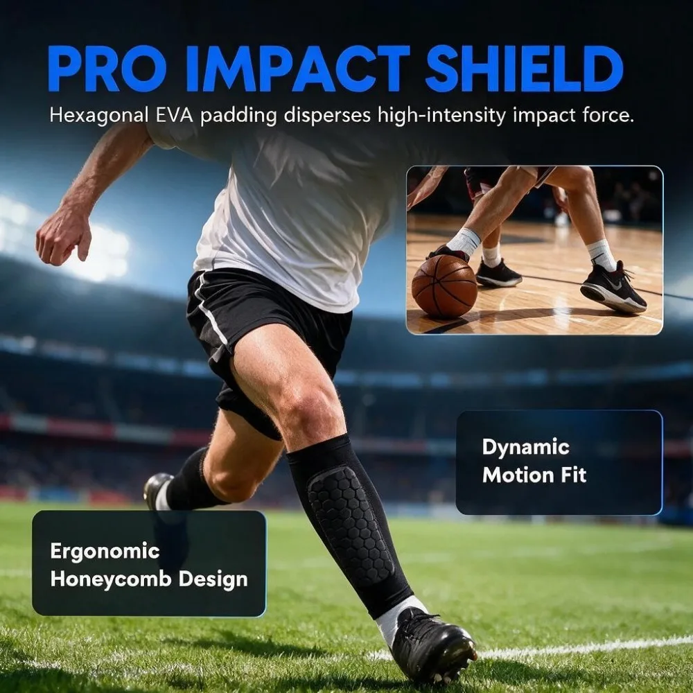 S-XL Football Soccer Honeycomb Pads Shin Pads for Boys Shin Guard Youth Adult Calf Compression Sleeve Support for Shin Splint