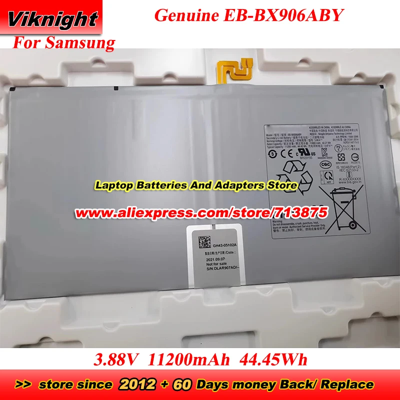 

Оригинальный аккумулятор EB-BX906ABY GH43-05102A 3,88 В 11200 мАч 44,45 Втч для ноутбука Samsung Galaxy Tab S8 Ultra DR-SMX900 SM-X900 SM-X906
