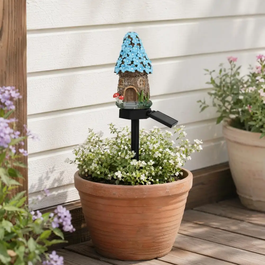 

Solar Landscape Mushroom Solar Lights Outdoor Fairy Cottage Garden Stake Lights Waterproof Led Mushroom House Statue Pathway