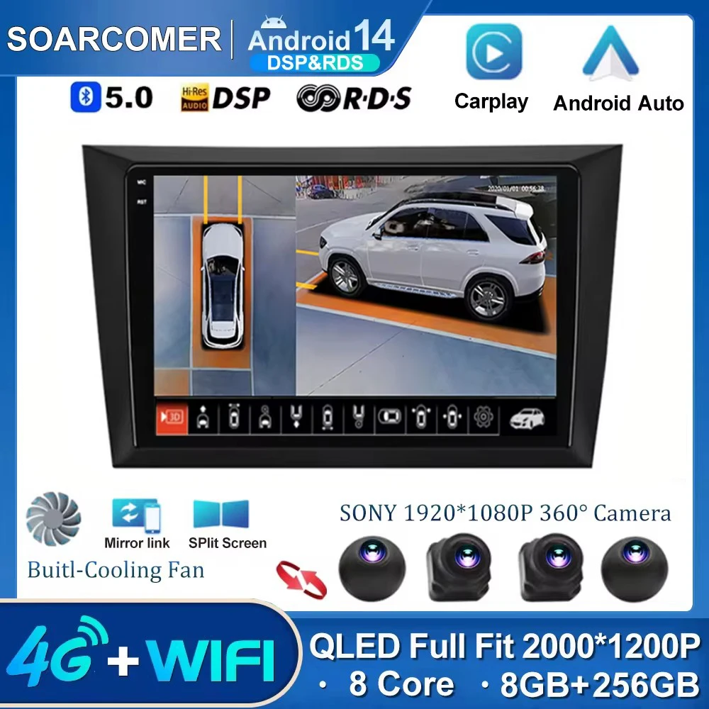 Android 14 Carplay Auto Car Radio For Volkswagen VW Golf 6 2008 - 2016 Multimedia Stereo Video Player GPS Navigation QLED 4G DSP