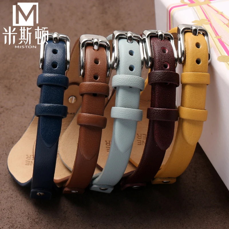 For Fossil Women Leather Strap Bracelet ES3077 2830 3262 3060 4176 4119 4026 4340 watch belt Small Bracelet Fossil 8mm Watchband