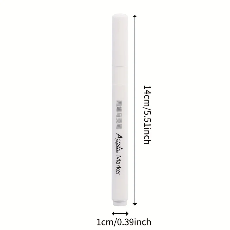 19Pcs Bulk White Acrylic Markers - Fast-Drying Waterproof Ink, Odorless Low-Mess Tip for DIY Coloring, Drawing, Labeling, Fabric