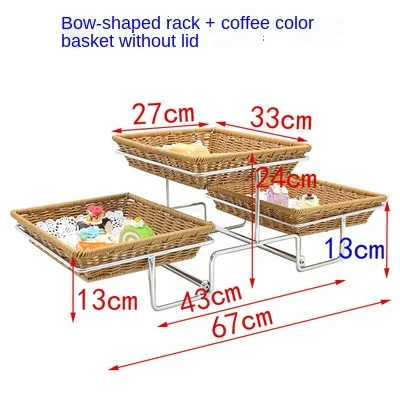 Imagem -05 - Cesta de Três Camadas com Tampa Cesta de Sobremesa Prato de Frutas Prateleira de Comida Várias Camadas Criativo Moda Hotel