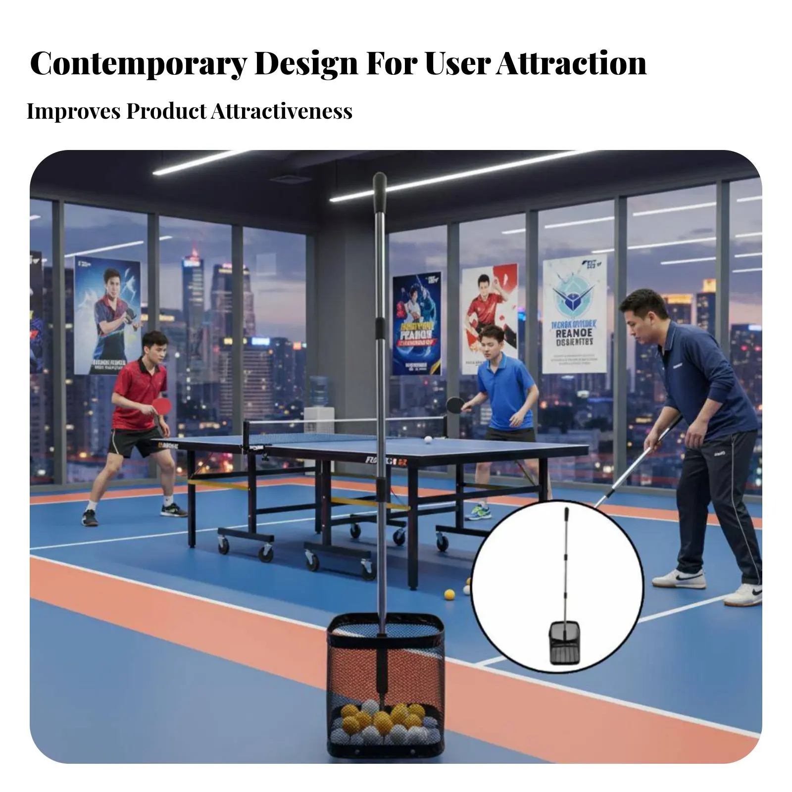 

Racket Sport Pong Sphere Picker No Bending Required Table Racket Sport Sphere Collector Sports Training Aid Portable Adjustable