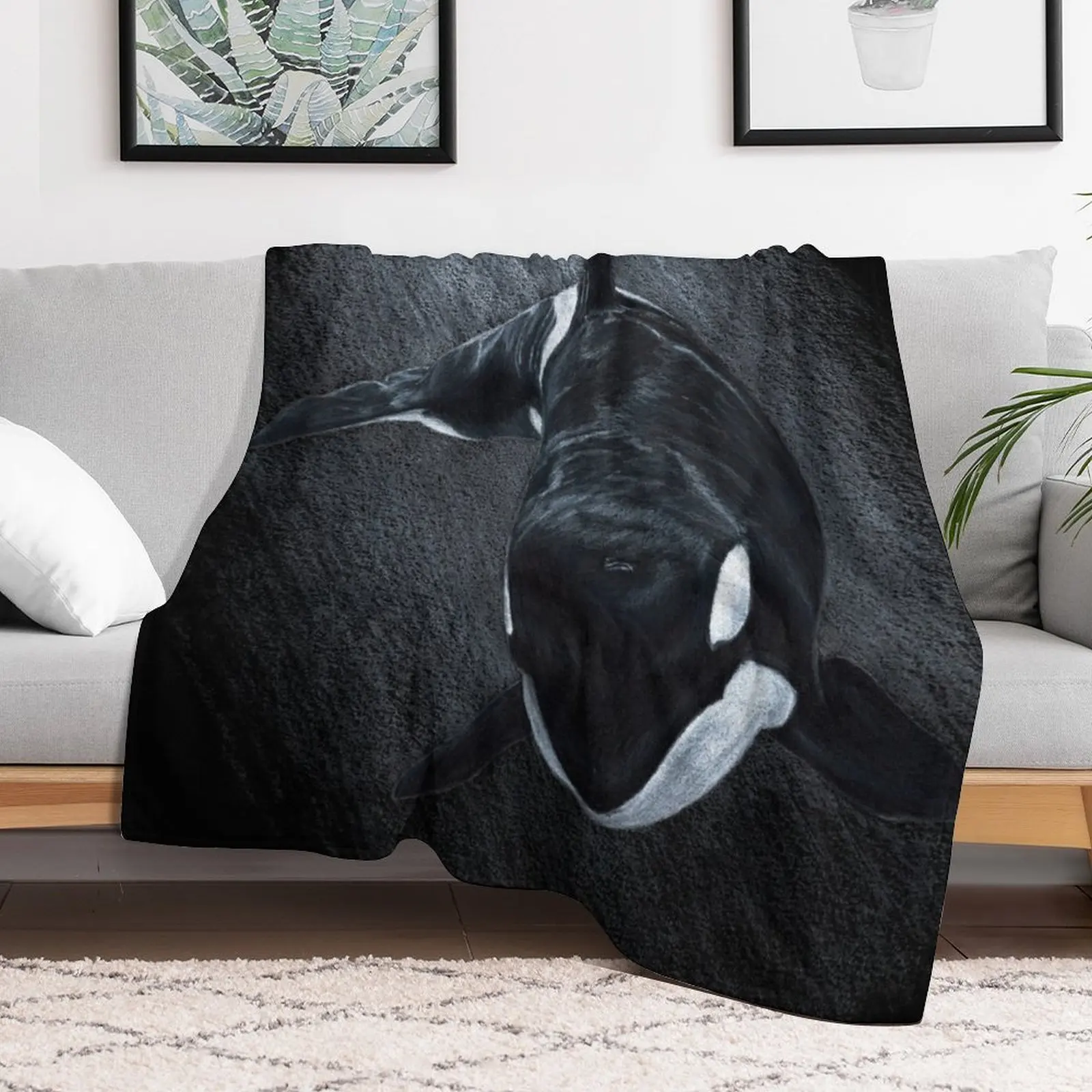 White Whale - Orca Throw Blanket Blankets For Baby Flannel Fabric Quilt decorative Blankets