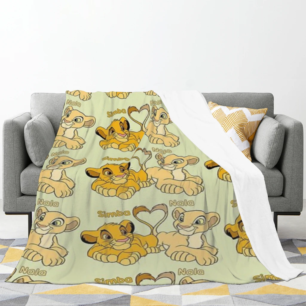 Simba and Nala - Cartoon Cubs Medium Blanket Comforter Flannel Soft throw Blankets Warm Home and Decoration