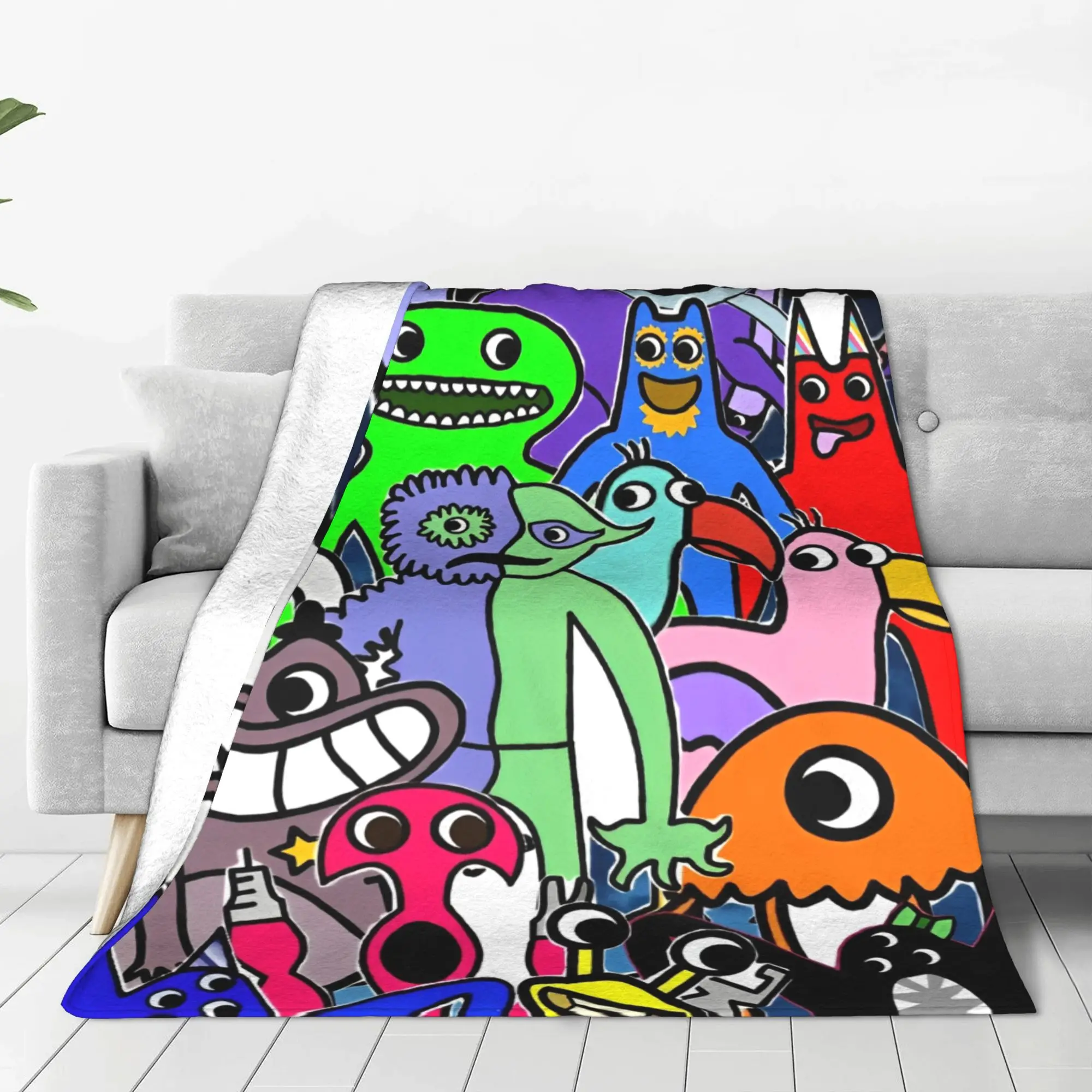 Garten of Banban Horror Game Throw Blanket for Couch Soft Cozy Plush Blanket 50x60 Inch Multiple Size Bedspreads for All Seasons
