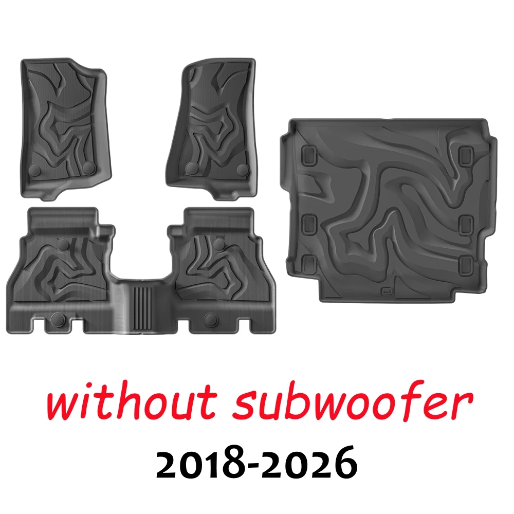 2018-2026 Für Jeep Wrangler JL & 4XE 4-Türer TPE-Fußmatten Kofferraumauskleidung Wasserdicht Rutschfest Allwetterschutz Rückenlehnenmatte – Detail 7