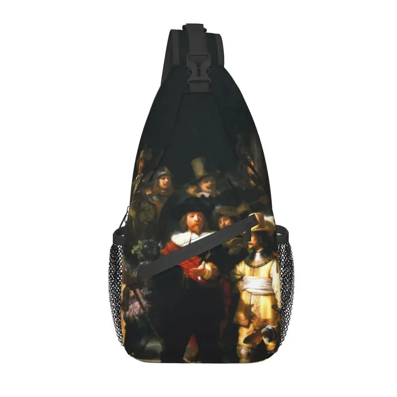 

The Night Watch By Rembrandt Van Rijn Sling Crossbody Backpack Men Dutch Artist Shoulder Chest Bags for Traveling