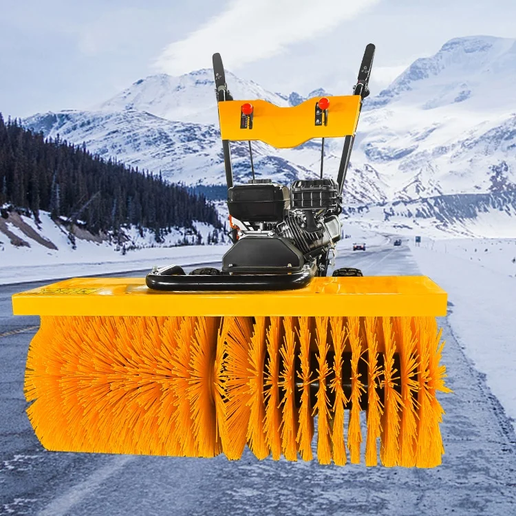 High Quality 80cm Electric Metal Snow Sweeper Small Outdoor & Patio Brooms Hand Push Road Snow Plow Machine