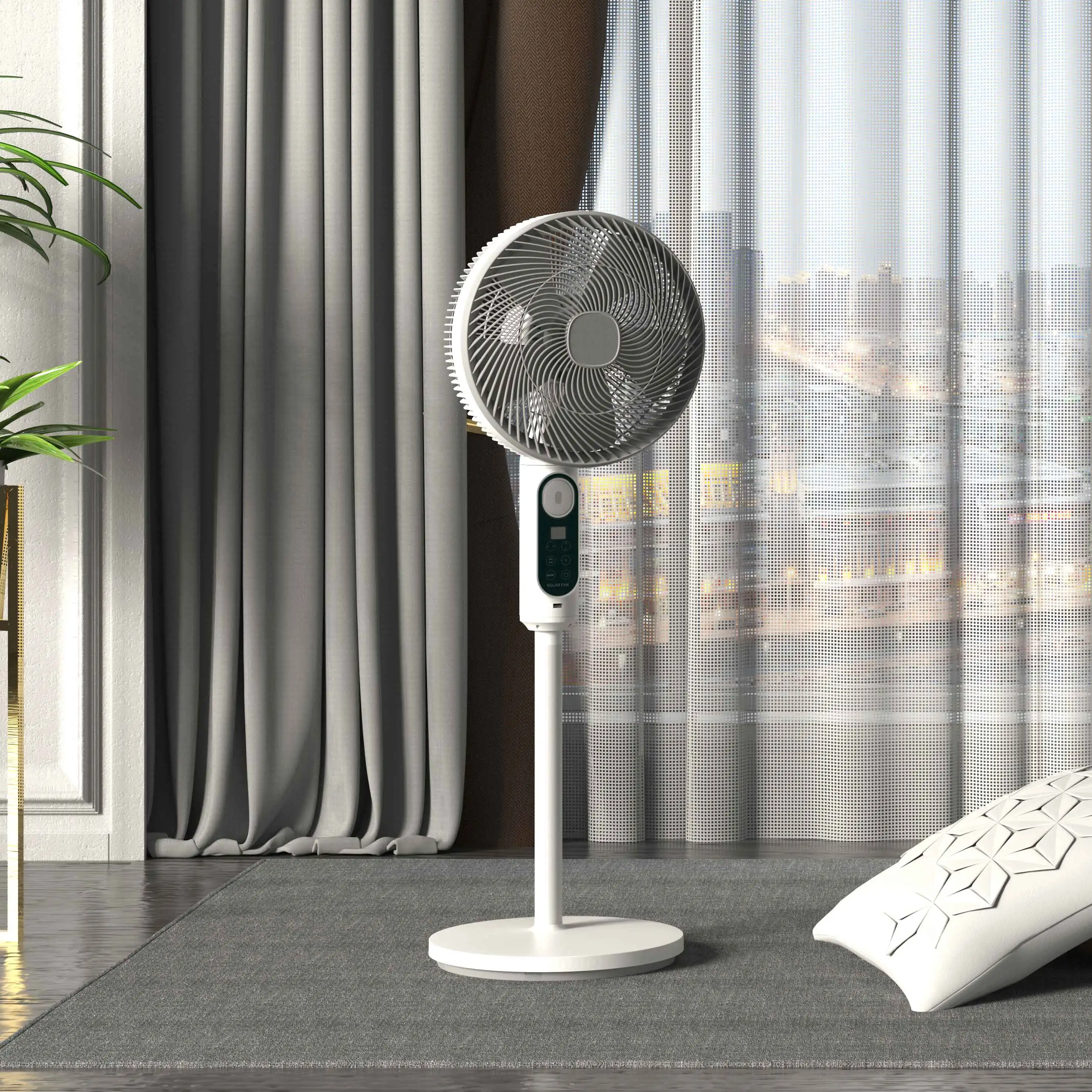 مروحة كهربائية محمولة Power Dream مع بطارية لوحة شمسية قابلة لإعادة الشحن بسعر جيد ومروحة واقفة وسرعة رياح واحدة