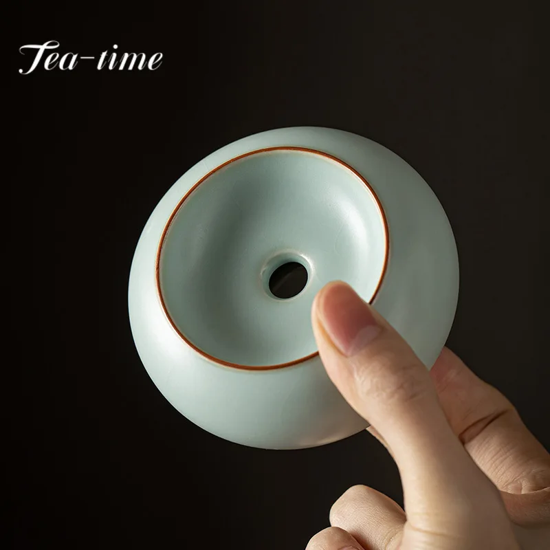 Boutique Ru Kiln Porcelain Tea Infusor Elegant Chhai for Tea Tea Strainer Tea Maker Tea Filter Tea Ceremony Accessories Gift Box